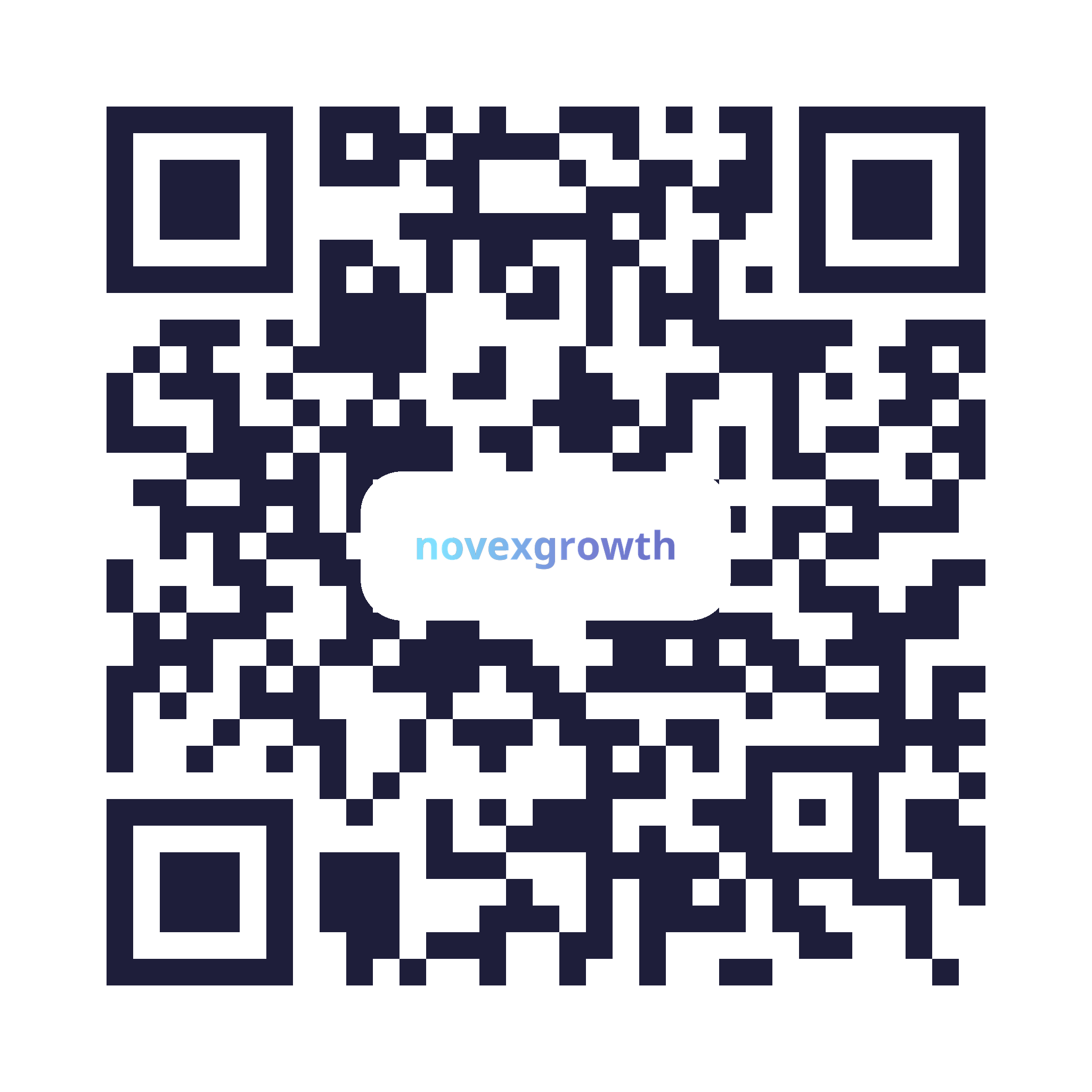 QR code — scan to open Novex Growth digital business card